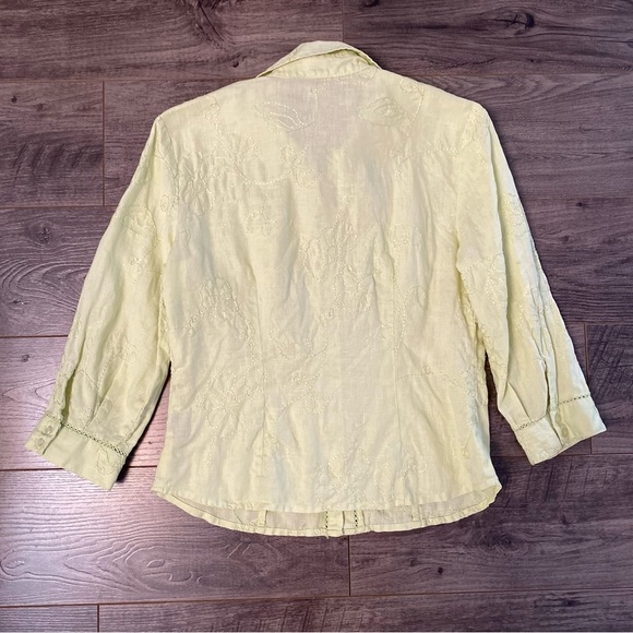 Vintage Ecologie linen blouse floral details - Picture 2 of 6